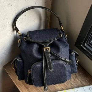 Denim Blue Women's Backpack Travel Commuting Single Shoulder Handheld Crossbody Bag Soft Handle Casual Pure Color Bag - AliExpress Women's Handbags