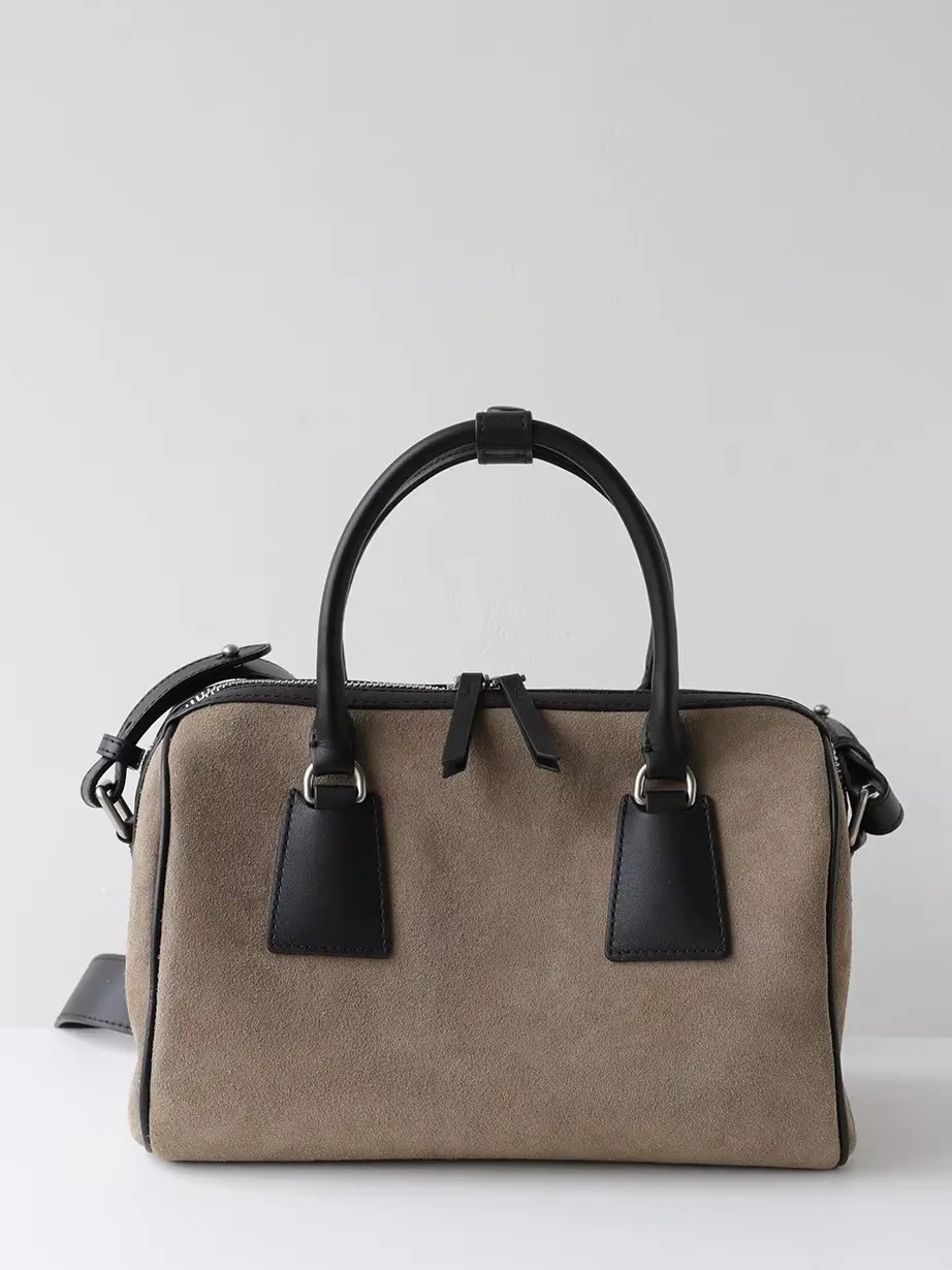 Genuine Leather Handbag Pillow Shaped Single Shoulder Slant Cross Bag Large Capacity Fall Winter New Style Men Women Boston Bag - AliExpress Women's Handbags