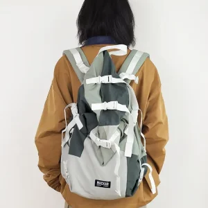 Waterproof Nylon Fabric Splicing Color Blocking Vertical Square Buckle Design Outdoor Sports Hiking Backpacks For Women Trendy - AliExpress Women's Handbags