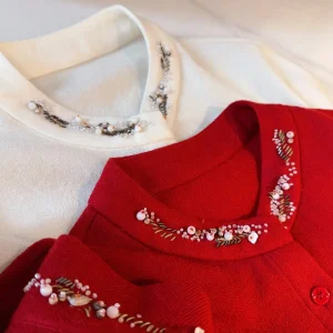 Elegant Early Spring Woolen Shirt with Embroidery Long Sleeve Women's Versatile Slimming Top Gentle Style Casual Wear - AliExpress Shirts & Blouses