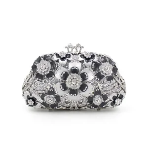 Bl021 Dinner Diamond Embedded Metal Crystal Flower Drop Oil Lace Handbag Women's Fashionable Evening Clutch Bag Handheld - AliExpress Women's Handbags