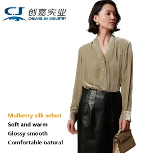 Silk Velvet Women's Shirt Long-Sleeved V-Neck Formal Casual Shimmering Smooth Comfortable Skin-Fitting Spring-Autumn - AliExpress Shirts & Blouses
