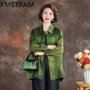 KMETRAM 100% Natural Mulberry Silk Shirt Women High Quality Green Blouse Xiangyun Sha Spring Tops for Woman Clothes 2026 Рубашка - AliExpress Shirts & Blouses