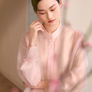 New Summer Chinese Style Women's Shirt Handmade Button Stand Collar Traditional Gown Breathable Moisture Wicking Anti-static - AliExpress Shirts & Blouses