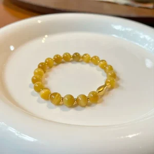 "Fortune Koi" Original Design Natural Golden Tiger Eye Bracelet Women's Citrine Lucky Transfer Bracelet Women's - AliExpress New Headwear