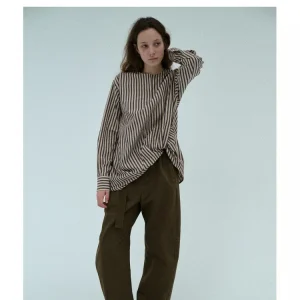 Leonora Yang Original Design Loose Fit Cotton Long Sleeve Women's Shirt Autumn Season Comfortable Breathable Striped Pattern - AliExpress Shirts & Blouses