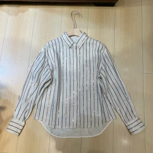 Breathable Linen Striped Sparkle Sequin Shirt for Women, Classic Collar Long Sleeve Oversized Daily Blouse - AliExpress Shirts & Blouses