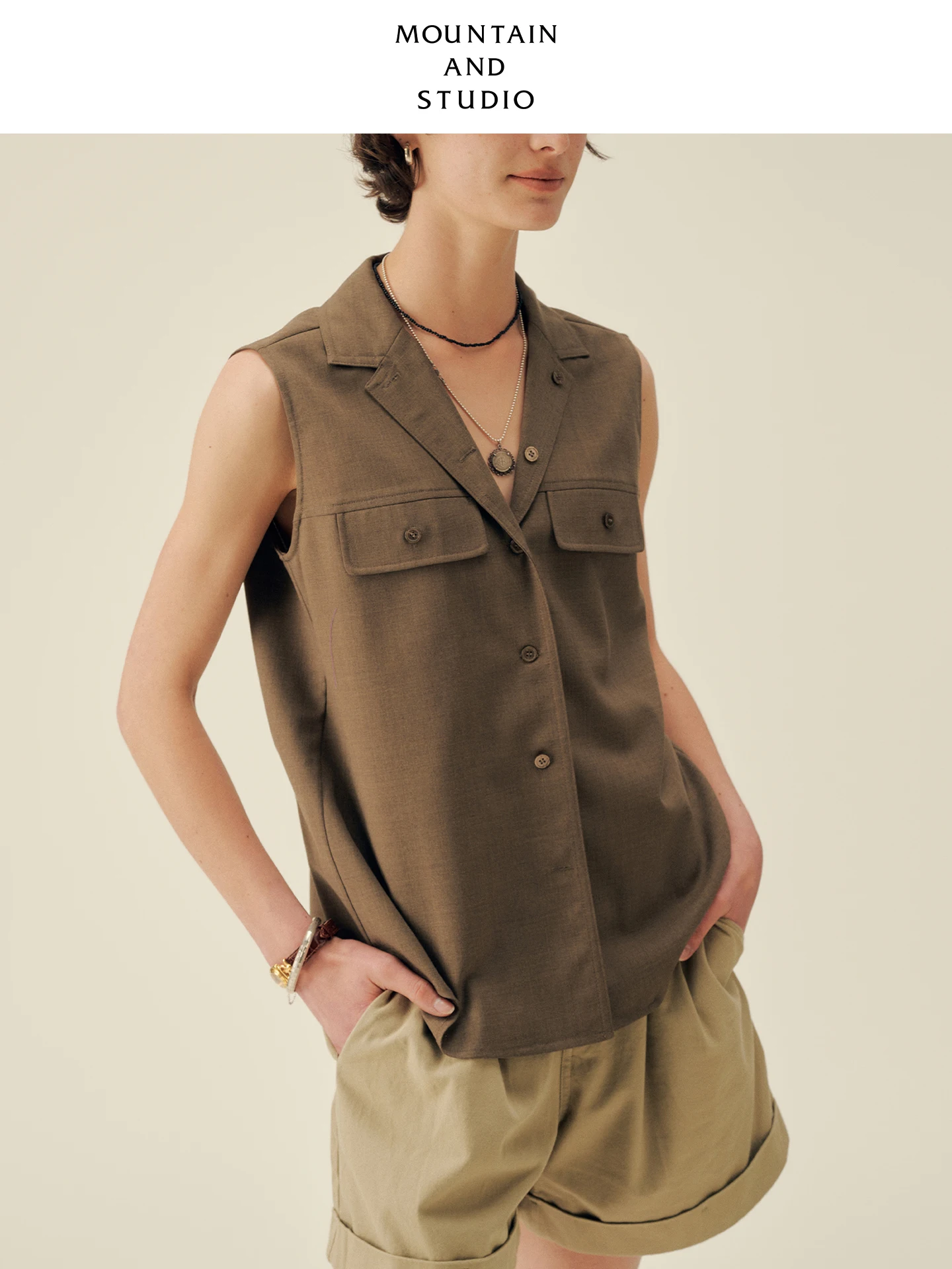 Vintage Summer Wool Blend Casual Loose Sleeveless Shirt with Patch Pocket Straight Shoulder Women's Fashion Polyester Fiber - AliExpress Shirts & Blouses