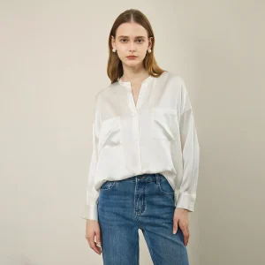 Women's 22MM 100% Mulberry Silk Shirt Medium Length with Pocket,Elegant and Unique High-end Blouse 2026 Spring Clothing - AliExpress Shirts & Blouses