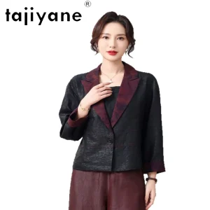 TAJIYANE 100% Mulberry Silk Blouse for Women Xiangyun Sha Short Suit Coats High Quality Spring Shirts 2026 New Woman Clothes 셔츠 - AliExpress Shirts & Blouses