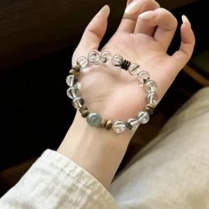 Natural Green Ghost Crystal Bracelet Men's and Women's Lucky Wood Agarwood Bracelet Men's and Women's Birthday Gift Jewelry - AliExpress New Headwear