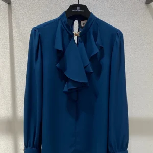 High-End Autumn 2025 Women's Bubble Sleeve Shirt Hollow out Long Sleeve Neck Design Base Layer Top Commute Style Korean Version - AliExpress Shirts & Blouses