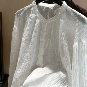 Unique Linen Shirt Women's Fashionable Sun Protection Cover up Spring Summer Single Wear Ladies Shirt Age Defying - AliExpress Shirts & Blouses