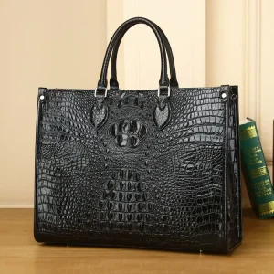 Large Capacity Casual Totes Handbag Women High Quality Crocodile Genuine Leather Handbag New Office Ladies Satchels Shoulder Bag - AliExpress Women's Handbags
