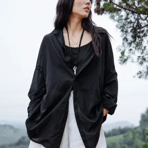 Ultra Soft Black Bruce  Cotton Shirt Sun Protection Large Shirt Blooming 506 Flowers Casual Loose Fit Seven Sleeve Women's... - AliExpress Shirts & Blouses