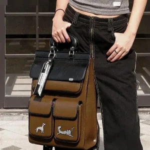 European And American Fashion Original Design Handheld Women's Bag Premium Splicing Color Contrasting Backpack For Women Trendy - AliExpress Women's Handbags