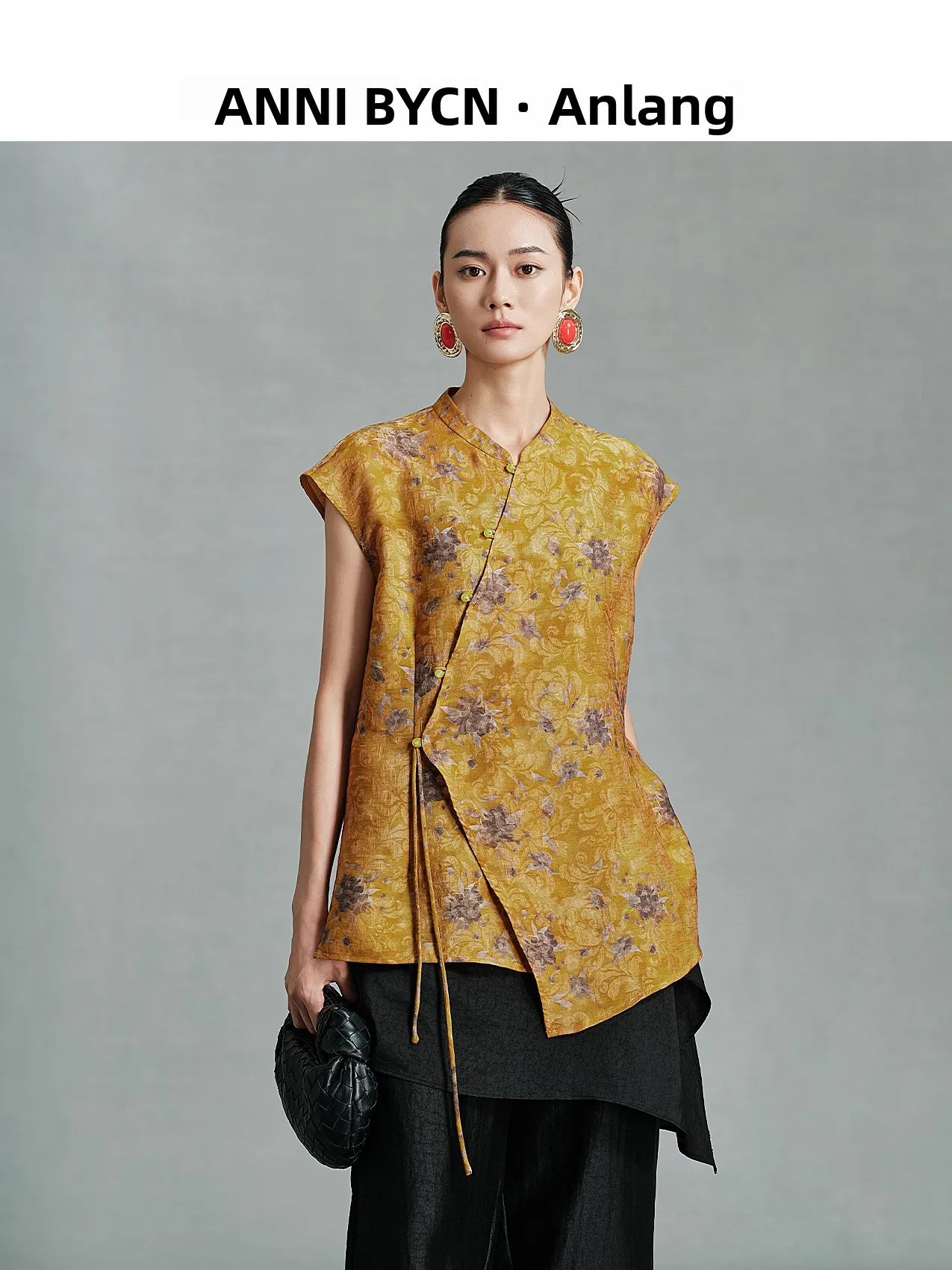 Annibycn New Chinese Style Asymmetrical Silk Blend Summer Top Women's Skin-friendly Lyocell Fabric Sleeveless Floral Embroide... - AliExpress Shirts & Blouses