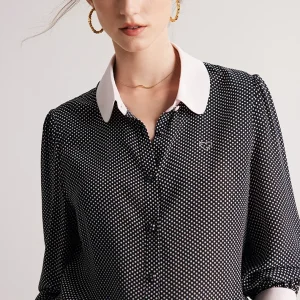 100% Natural Silk Women's Shirt Peter Pan Collar Printed Long Sleeves Elegant Fashion Blouse Tops - AliExpress Shirts & Blouses
