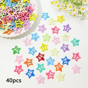 40pcs Women Star Shaped Fashion Snap Clip For Daily Casual Outing Wear Street Y2k Hair Clips,Silver Hair Accessories,Hair Barret - AliExpress New Headwear