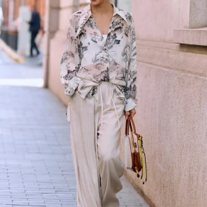 Luna7xi Watercolor Landscape Painting Loose Women's Shirt Collared Sun Protection Long Sleeve Casual Fashion Breathable Polye... - AliExpress Shirts & Blouses