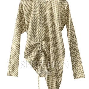 Shirt with Double Appearance Loose Polka Dot Drawstring, Even Cut Silk Twill Silk Shirt, Women's F089 - AliExpress Shirts & Blouses