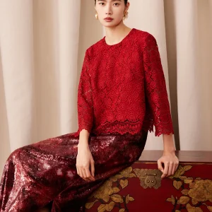 New Year Style Lace Knot Shirt Women's Loose Fit Seven Sleeve Chinese Style Breathable Comfortable Polyester Cotton... - AliExpress Shirts & Blouses