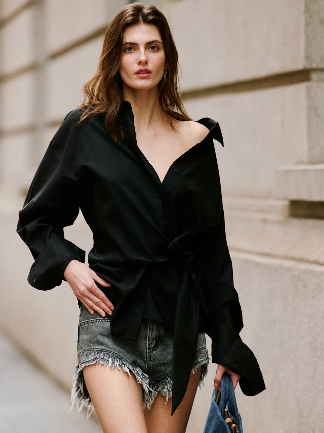 Luna7xi Women's Design Sense Shirt with Tie Collar Asymmetrical Loose Commute Versatile Long Sleeve Top Korean Style Straight... - AliExpress Shirts & Blouses