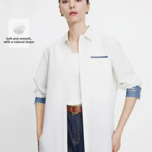 Navigare White Long Sve Loose Women's irt Spring New Sle Commute Windbreaker OL Sle Polyester Fiber arp Collar - AliExpress Shirts & Blouses
