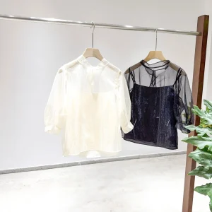 Mimifafa High-End Summer Pure Original 26 New Fabric Gentle Atmosphere Sash Small Shirt Women's Lace Shirt/Chiffon - AliExpress Shirts & Blouses
