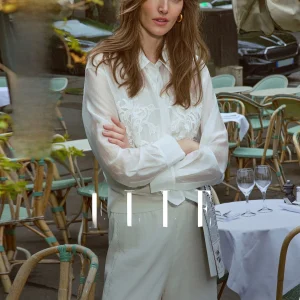 Elle Heavyweight Lace Shirt Women's Summer New Loose Sense Elite Sensation Commute Style Long Sleeve Button up Pure Color - AliExpress Shirts & Blouses