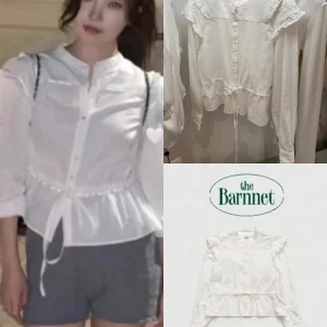 Spring 2025 Women's Long Sleeve Shirt Waist Cinched Sweet Style Cotton V-neck Button-up Pure Color Slim Fit Fashion Top - AliExpress Shirts & Blouses