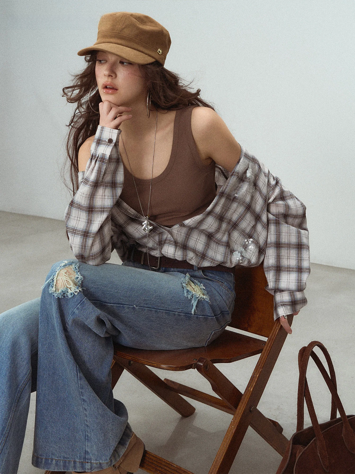 LulusMiracle Retro Plaid Shirt Jacket Women's Loose Long Sleeve Spring New Style Casual Cotton Slim Fit Short Length - AliExpress Shirts & Blouses