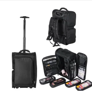 Women Rolling Makeup backpack Trolley makeup bag with wheels Cosmetic Case Train Case Professional trolley makeup organizer bag - AliExpress Luggage