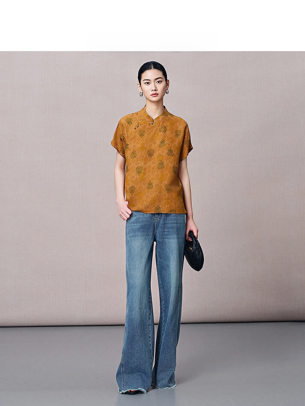 Annibycn Silk Short Sleeve Shirt Women's Summer Traditional Chinese Style Floral Embroidery Asymmetrical Hemline - AliExpress Shirts & Blouses