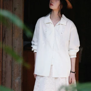 MUNNS RUIXI Classic Embroidered Cotton Shirt Lightweight Breathable Women's Top Fine Gauze Cotton Chiffon Spring Summer - AliExpress Shirts & Blouses