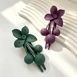 2pcs Fashion Simple Style Versatile High end Cherry Flower Hair Clip For Women Girls Party Hair Accessories - AliExpress New Headwear