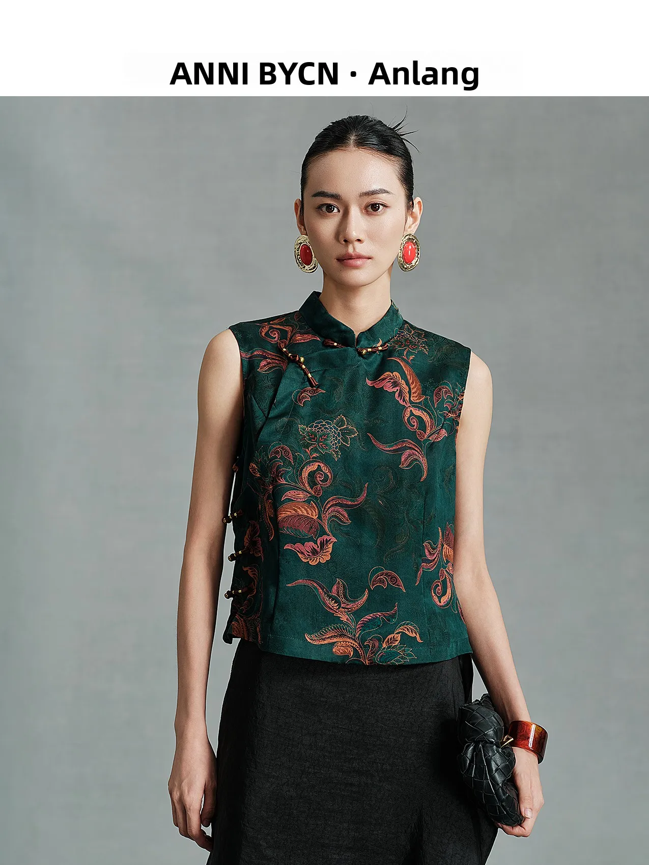 Annibycn New Chinese Style Silk Shangyi Women Summer National Windraised Flower Collar Sleeveless Small Shirt Asymmetrical - AliExpress Shirts & Blouses