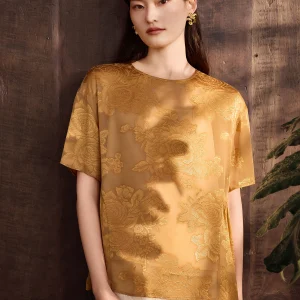 Silk Embroidered round Neck Top Women's Summer New Style Set with Sling Strap Floral Pattern Breathable UV Protection Short S... - AliExpress Shirts & Blouses