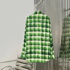 Retro Style Gradient Green Plaid Long Sleeve Shirt Casual High Quality Women's Premium Cotton Classic Collar Pocket Design - AliExpress Shirts & Blouses