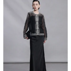 Annibycn New Chinese Style Embroidered Silk Elegantly Loose Women's Shirt Sun Protection Silk European Organza Top - AliExpress Shirts & Blouses