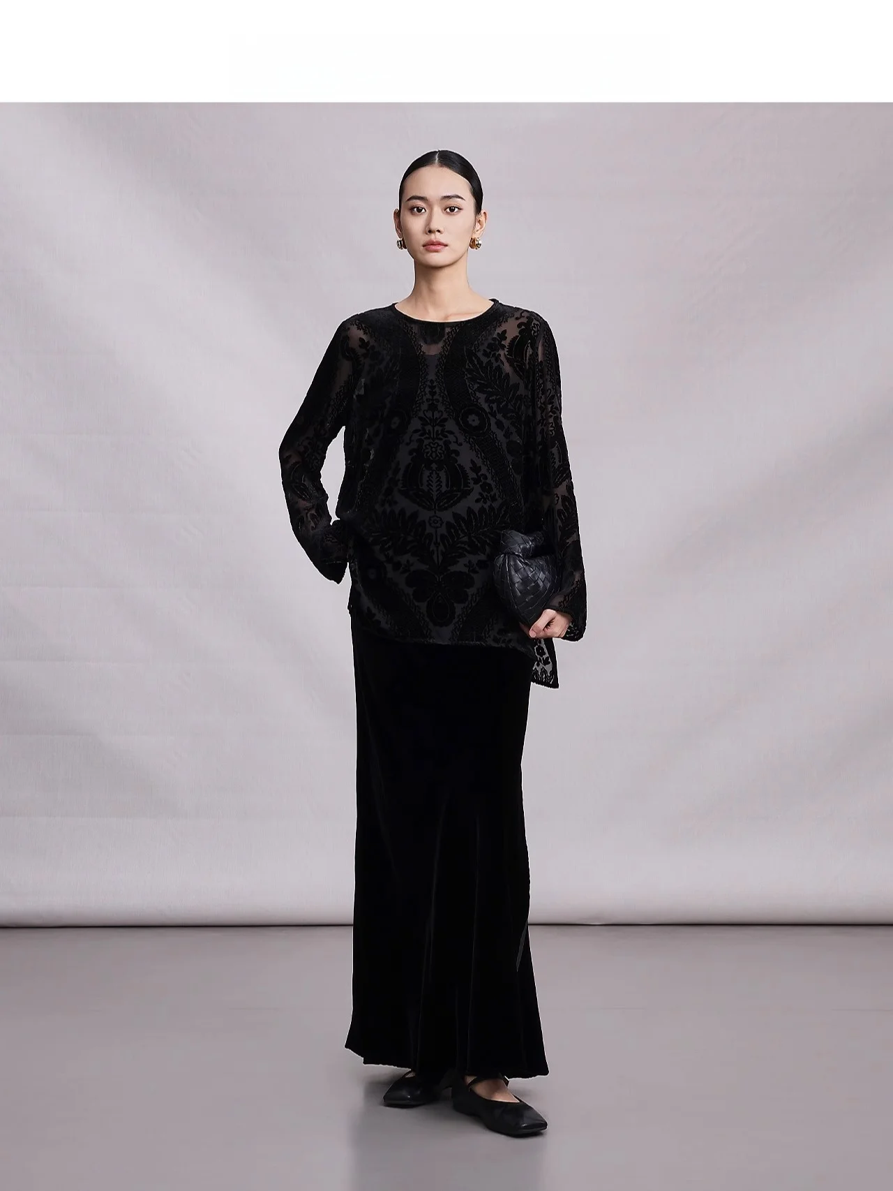 Annibycn High-End Silk Flocked Shirt Women's Base Layer Top Micro-Porous Retro Chinese Style Spring Autumn New National Wind - AliExpress Shirts & Blouses