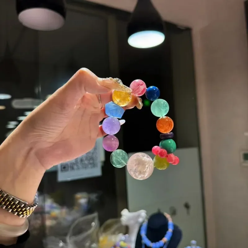 Summer Color Duobao Crystal Bracelet Women's 2025 New Crystal Sea Blue Treasure Color High-end Jewelry Gifts - AliExpress New Headwear