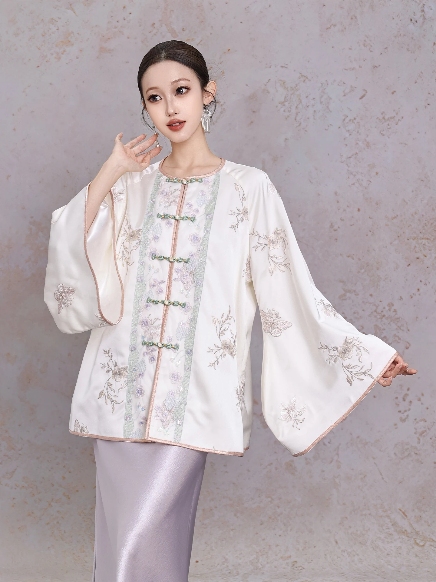 New Chinese Style Embroidered Silk Button Shirt BYLU Original Design Spring Summer Loose Fit Long Sleeve Women's Top - AliExpress Shirts & Blouses