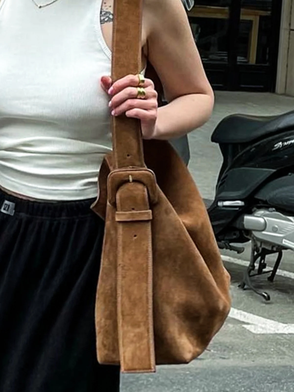 Trendy Arket Autumn Winter Frosted Suede Buet Bag Crossbody Large Capaci Women's Bag Magnetic Clasp Pure Color Korean Sle - AliExpress Women's Handbags