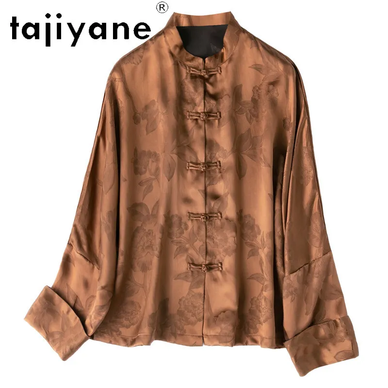 TAJIYANE 45MM 100% Mulberry Silk Blouse for Woman Xiangyun Sha Jacquard Shirt Loose Ladies Tops Spring Women Clothes 2026 одежда - AliExpress Shirts & Blouses