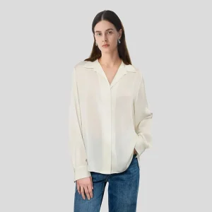 Spring 2026 Mulberry Silk Velvet Women's Long Sleeve Top V-neck Luxury Designer Clothing Woman  Slim With Buttons Shirt - AliExpress Shirts & Blouses