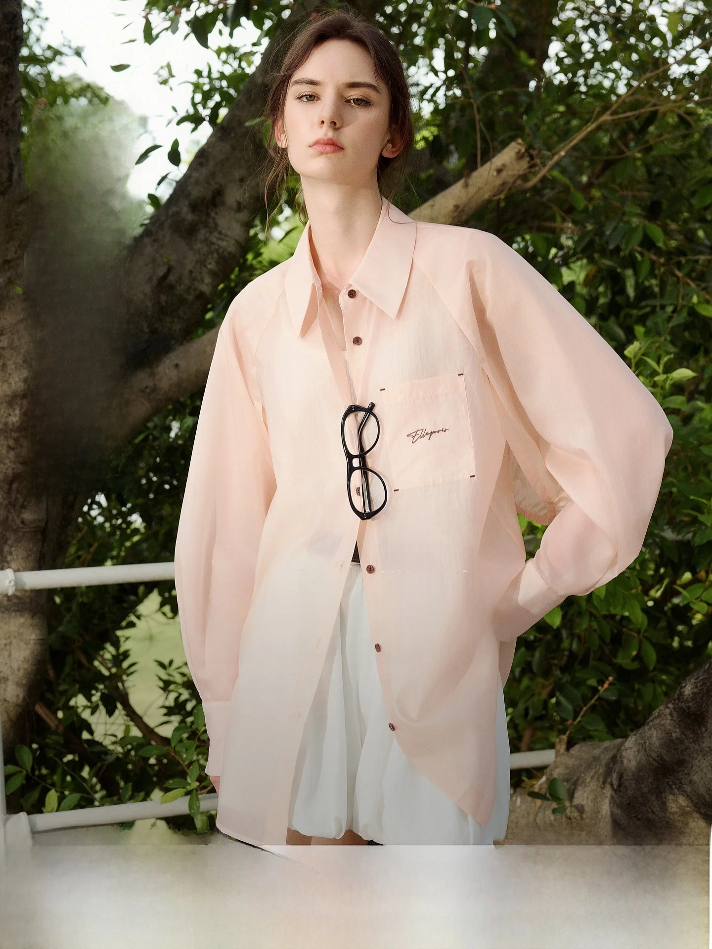 ELLE Textured Lyocell Casual Commute Women's Shirt Summer New Outerwear Top Button up Long Sleeve Regular Fit Pure Color - AliExpress Shirts & Blouses