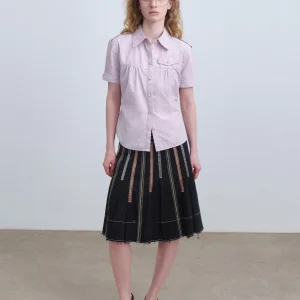 VERMO Vintage Washed Short Sleeve Shirt Adjustable Waist Texture Crepe Women's Fashion Spring Collection Chinese Manufacturer - AliExpress Shirts & Blouses