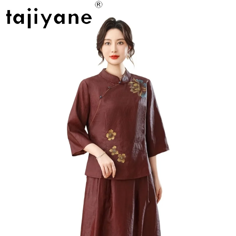 TAJIYANE 100% Mulberry Silk Shirt for Woman Xiangyun Sha New Chinese Style Blouse New Spring Ladies Tops 2026 Women Clothes トップス - AliExpress Shirts & Blouses