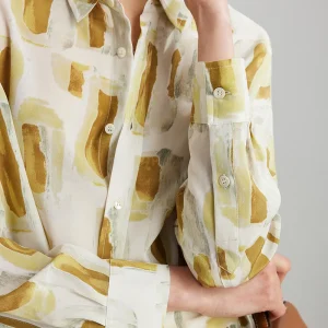BirdTree-100%Real Silk Double Crepe Elegant Shirt, Lapel Print, Women French Vintage Cool Loose Blouse, 2026 Summer New T64394CC - AliExpress Shirts & Blouses